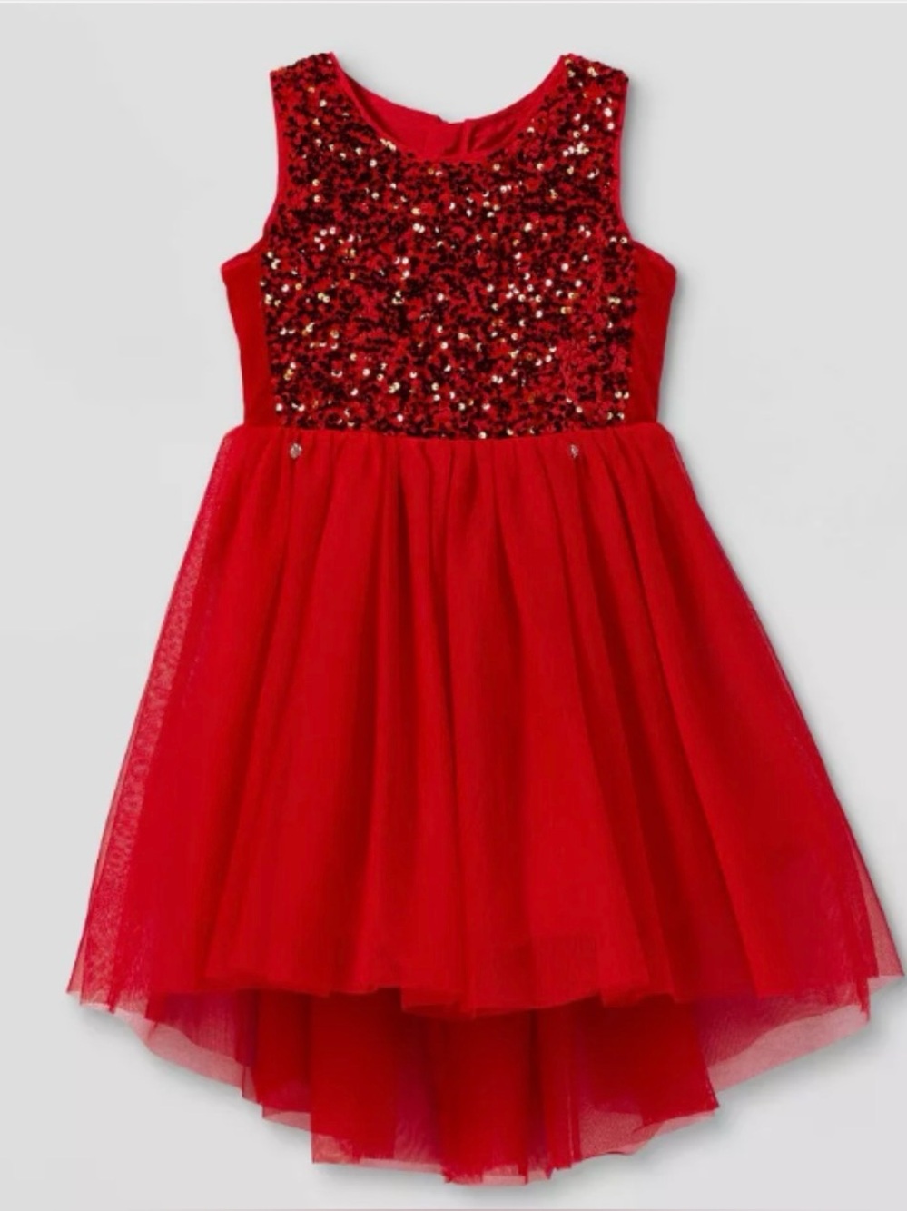 Girl’s sequined hi & low dress